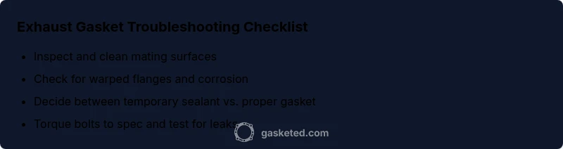 Checklist for exhaust gasket leaks and fixes