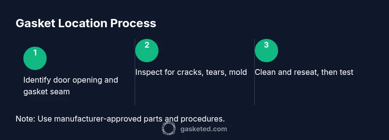 Diagram showing gasket location around a washing machine drum
