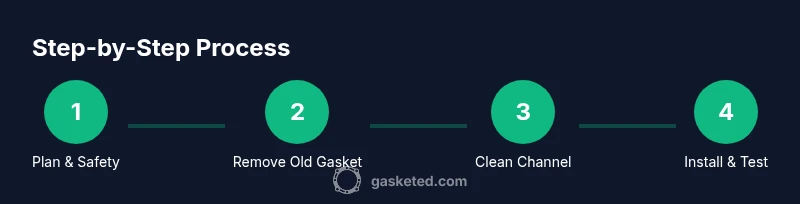 Process diagram for replacing a refrigerator door gasket