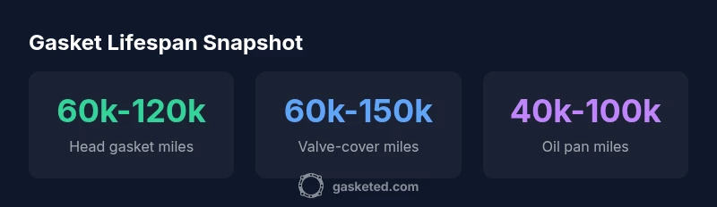 Statistics on gasket lifespans by type