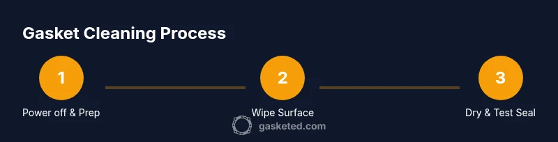 Process diagram showing how to clean a refrigerator gasket
