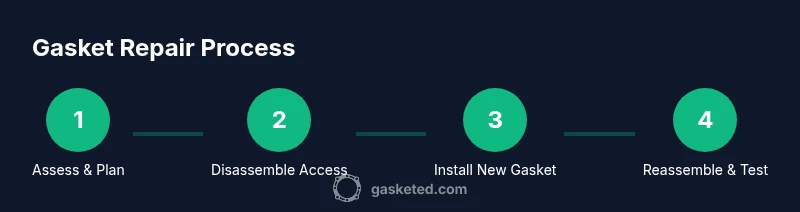 Infographic showing steps of gasket repair process