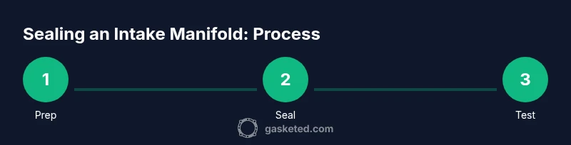 Process diagram for applying gasket sealer to intake manifold