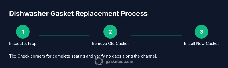 Infographic illustrating the 3-step gasket replacement process