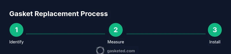 Visual infographic showing gasket replacement steps