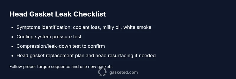 Checklist for diagnosing head gasket leaks