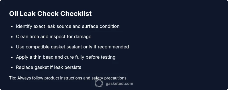 Checklist infographic for gasket sealant application
