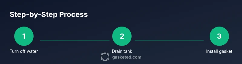 Infographic showing steps to remove a toilet tank gasket