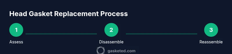 Infographic showing gasket replacement steps