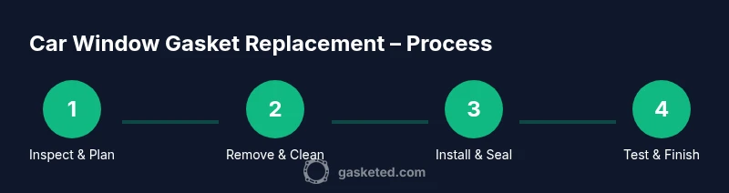 Process flow for replacing a car window gasket