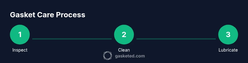 Infographic showing a step-by-step gasket care process