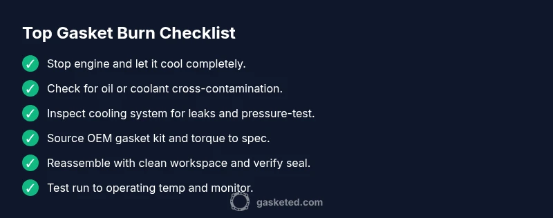 Checklist for diagnosing a burnt top gasket