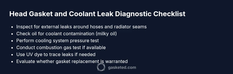 Checklist for diagnosing head gasket coolant leaks