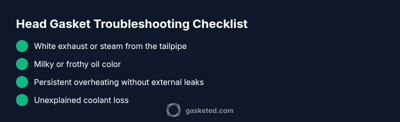 Checklist infographic for diagnosing a blown head gasket