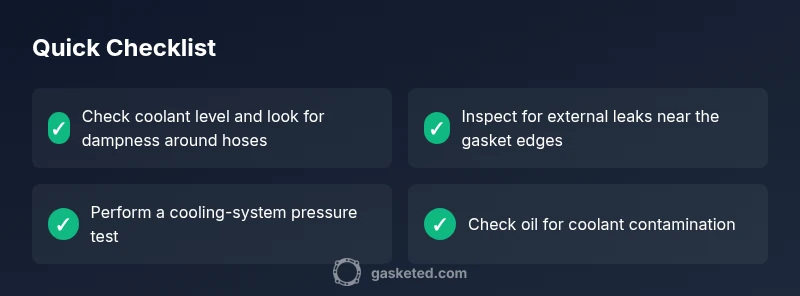 Infographic checklist for diagnosing head gasket leaks