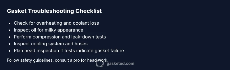 Infographic checklist for diagnosing head gasket failure